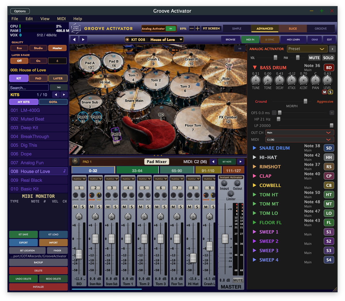 Groove Activator App Drum Plugin【MacOs版】